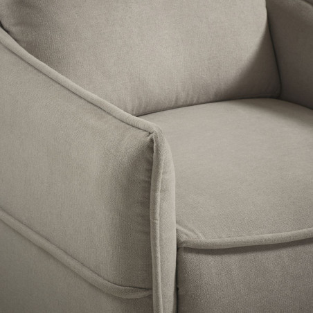 Fauteuil relax tissu gris clair, piètement métal luge - HASSANOR