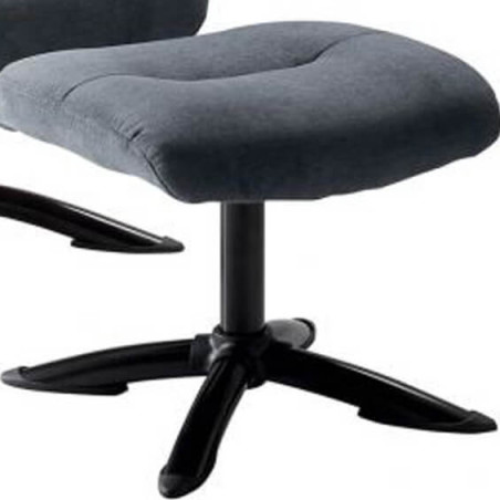 Fauteuil inclinable avec repose-pieds gris bleu - OBANAS