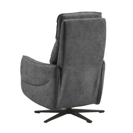 Fauteuil relax électrique tissu gris pieds métal - LISIA