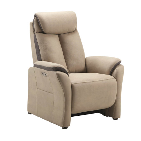 Fauteuil Relax Electrique New Nobuck Beige Gris Foncé - COIMA