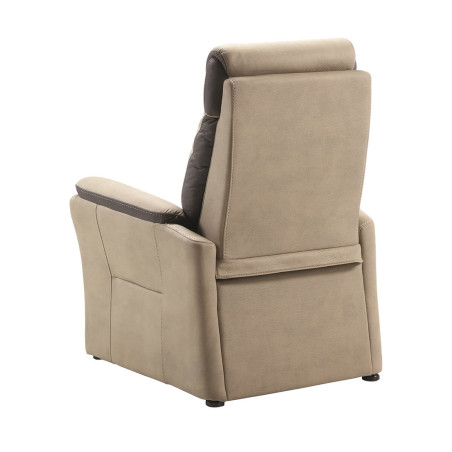 Fauteuil Relax Electrique New Nobuck Beige Gris Foncé - COIMA