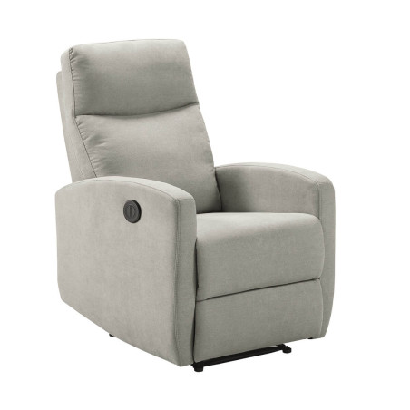 Fauteuil relax électrique en tissu gris clair - LERIA