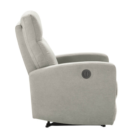 Fauteuil relax électrique en tissu gris clair - LERIA