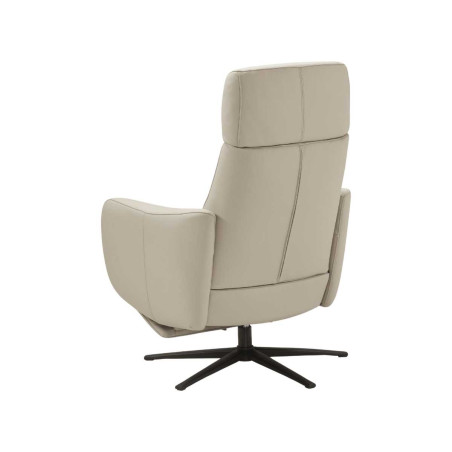 Fauteuil relax électrique pivotant cuir gris clair - REIRA