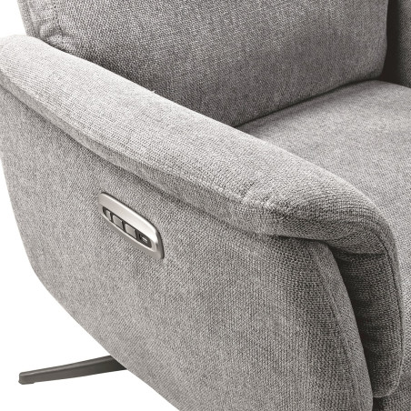 Fauteuil Relax Électrique Tissu Gris Clair Chiné - SINIA