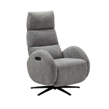 Fauteuil relax électrique en tissu polyester gris - AMSTAR