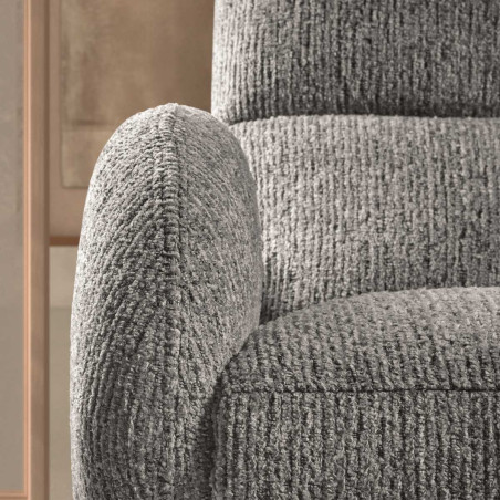 Fauteuil relax électrique en tissu polyester gris - AMSTAR