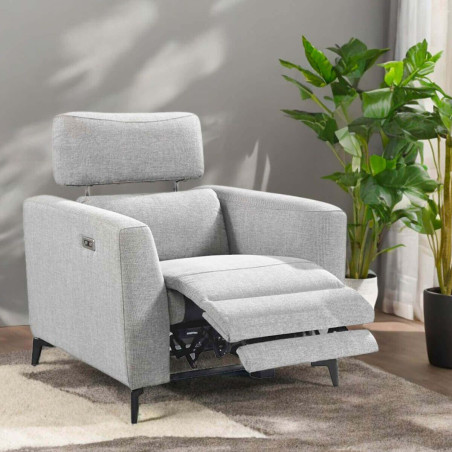 Fauteuil relax électrique gris clair - MUMIO