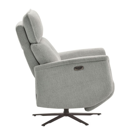 Fauteuil relax électrique pivotant bleu-gris - PARADIZOR