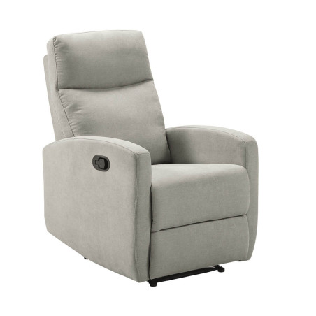 Fauteuil relax manuel tissu gris clair - LERIA