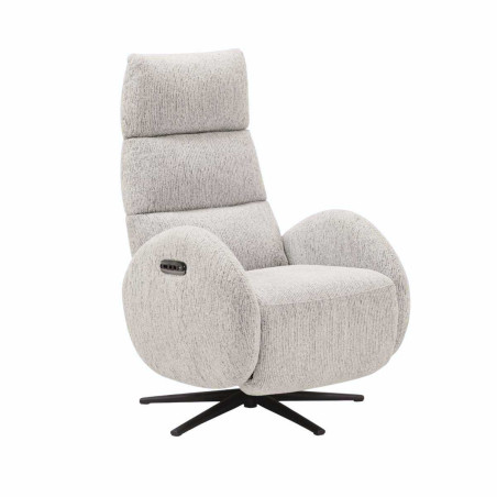 Fauteuil relax électrique tissu polyester beige - AMSTAR
