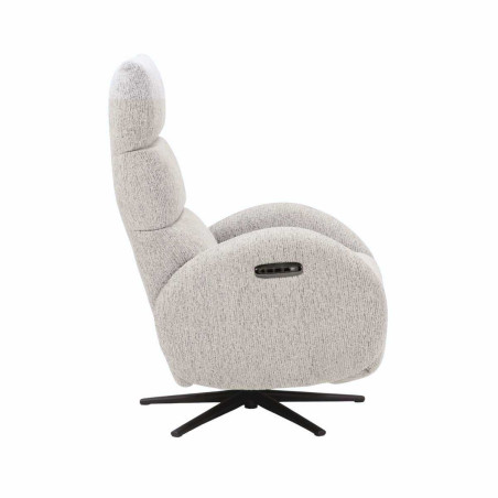 Fauteuil relax électrique tissu polyester beige - AMSTAR