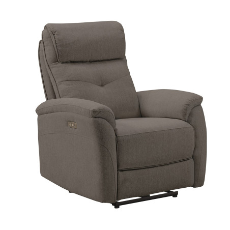 Fauteuil électrique en tissu polyester gris - SARAGA