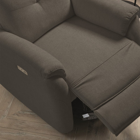 Fauteuil électrique en tissu polyester gris - SARAGA