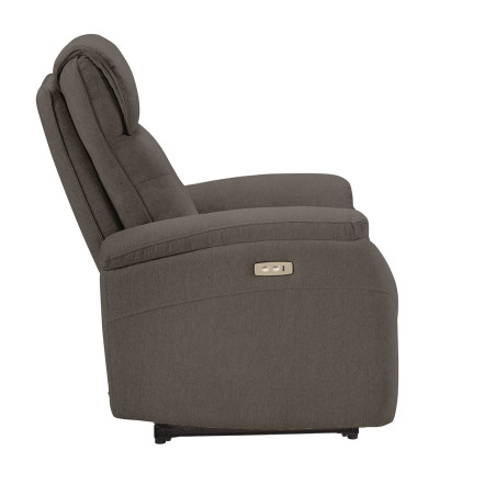 Fauteuil électrique en tissu polyester gris - SARAGA