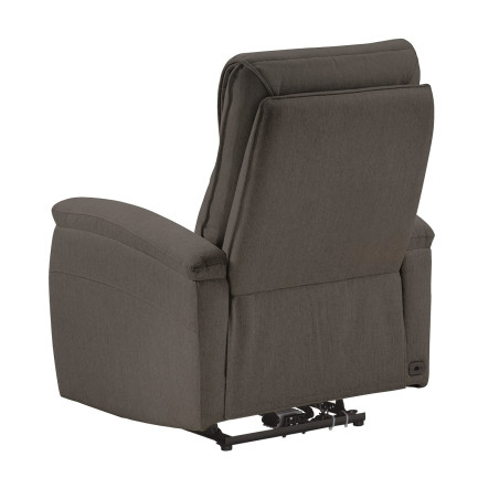 Fauteuil électrique en tissu polyester gris - SARAGA