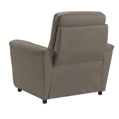 Fauteuil relax électrique cuir gris éléphant - MAZIRA