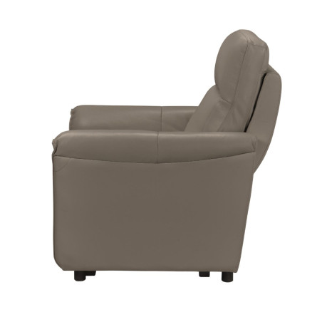 Fauteuil relax électrique cuir gris éléphant - MAZIRA
