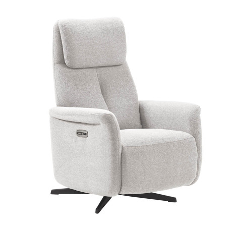Fauteuil Relax électrique tissu gris perle - ISINA