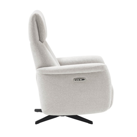 Fauteuil Relax électrique tissu gris perle - ISINA