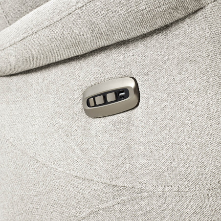 Fauteuil Relax électrique tissu gris perle - ISINA