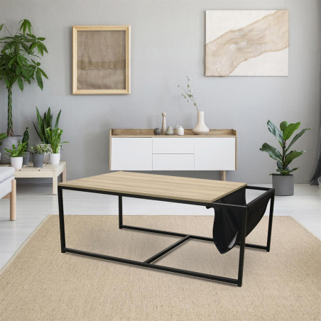 Table basse rectangulaire avec porte-revues - CYRIA