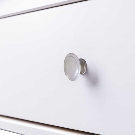 Table basse 2 tiroirs en pin massif vernis blanc - DORIOR