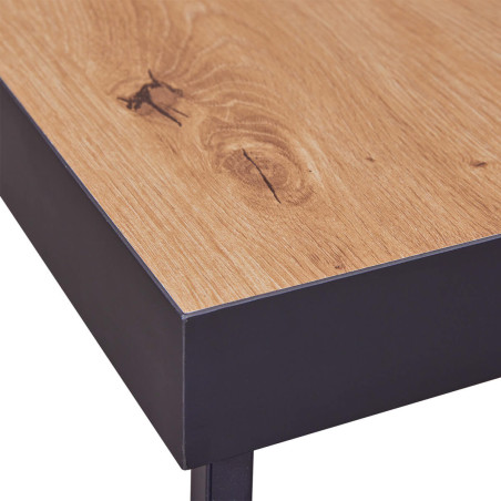 Table basse aspect bois et piètement métal - JUSTIA