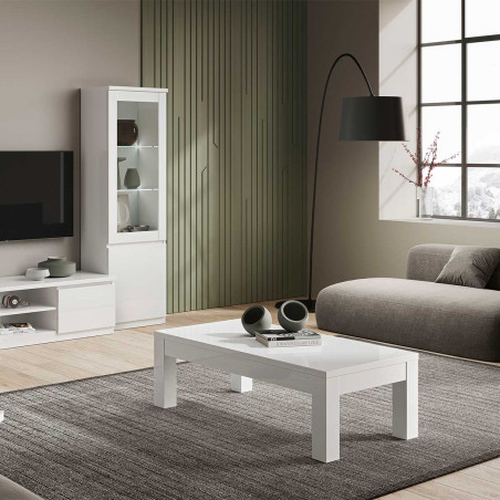 Table Basse L127cm Laquée Blanc Brillant - DEYTA