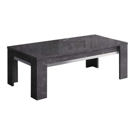 Table basse effet marbre anthracite finition argent - ALUNA