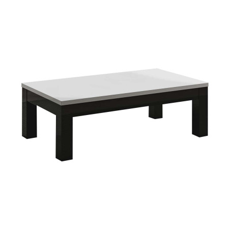 Table basse laquée noir et blanc L127 cm - DEYTA