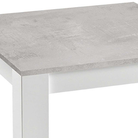 Table Basse Carrée 100cm Laquée Blanc Brillant Gris Marbré - DENEA