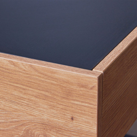 Table basse coffre anthracite et effet chêne - PAVICH