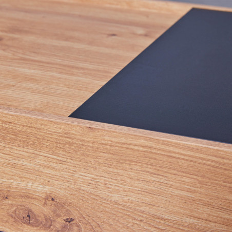 Table basse coffre anthracite et effet chêne - PAVICH