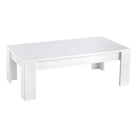 Table basse rectangulaire L126cm laquée blanc brillant - DENEA