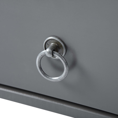 Table basse rectangulaire bois massif laqué gris - MELIO