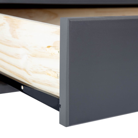 Table basse rectangulaire bois massif laqué gris - MELIO