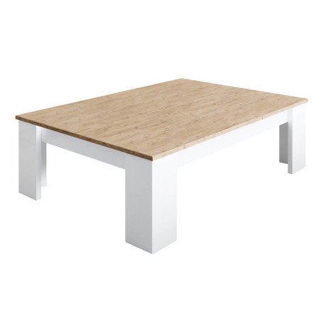 Table Basse Laquée Blanc Brillant Aspect Bois - CHRISA