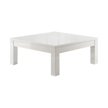 Table basse carrée 100 cm laquée blanc brillant - DEYTA