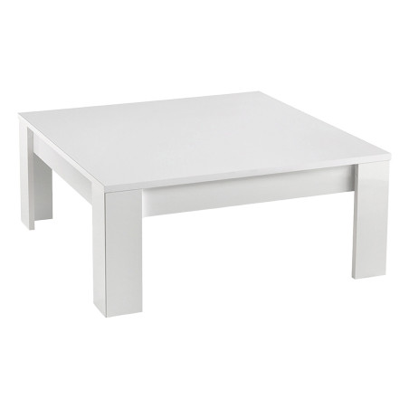 Table basse carrée 100 cm laquée blanc brillant - DENEA