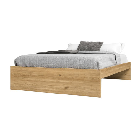 Lit 140x190 cm effet chêne - LOCKLASS