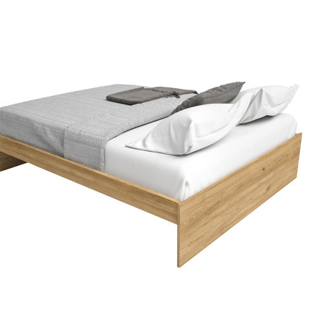 Lit 140x190 cm effet chêne - LOCKLASS