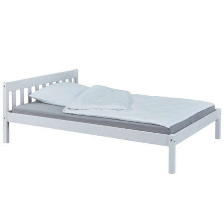 Lit 140x200cm en bois massif blanc - VARUS