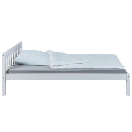 Lit 140x200cm en bois massif blanc - VARUS