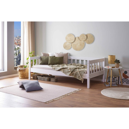 Banquette-Lit 90x200 cm Vernis Blanc - MATIO