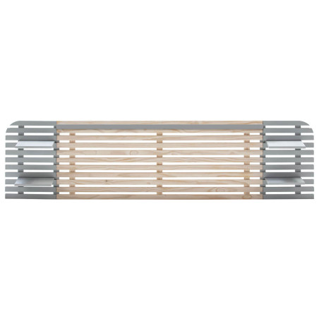 Tête de Lit L.240cm Bois Massif Naturel et Gris - ALIXO