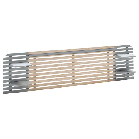 Tête de Lit L.240cm Bois Massif Naturel et Gris - ALIXO