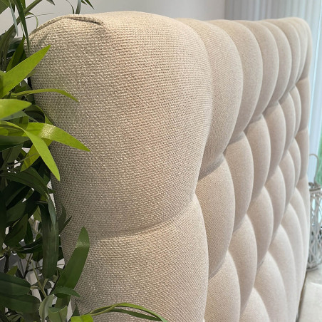 Tête de lit capitonnée 90x105 tissu beige - IMPERA
