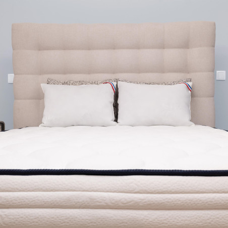 Tête de lit capitonnée 90x105 tissu beige - IMPERA
