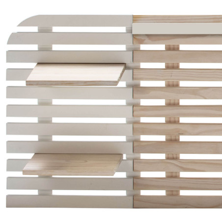 Tête de lit bois massif naturel et blanc 240 cm - ALIXO
